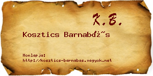 Kosztics Barnabás névjegykártya